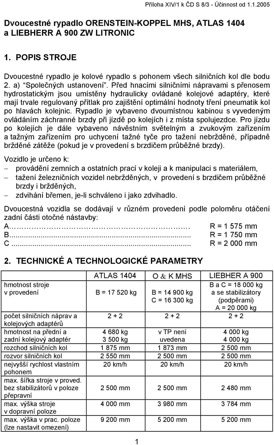 Před hnacími silničními nápravami s přenosem hydrostatickým jsou umístěny hydraulicky ovládané kolejové adaptéry, které mají trvale regulovaný přítlak pro zajištění optimální hodnoty tření pneumatik