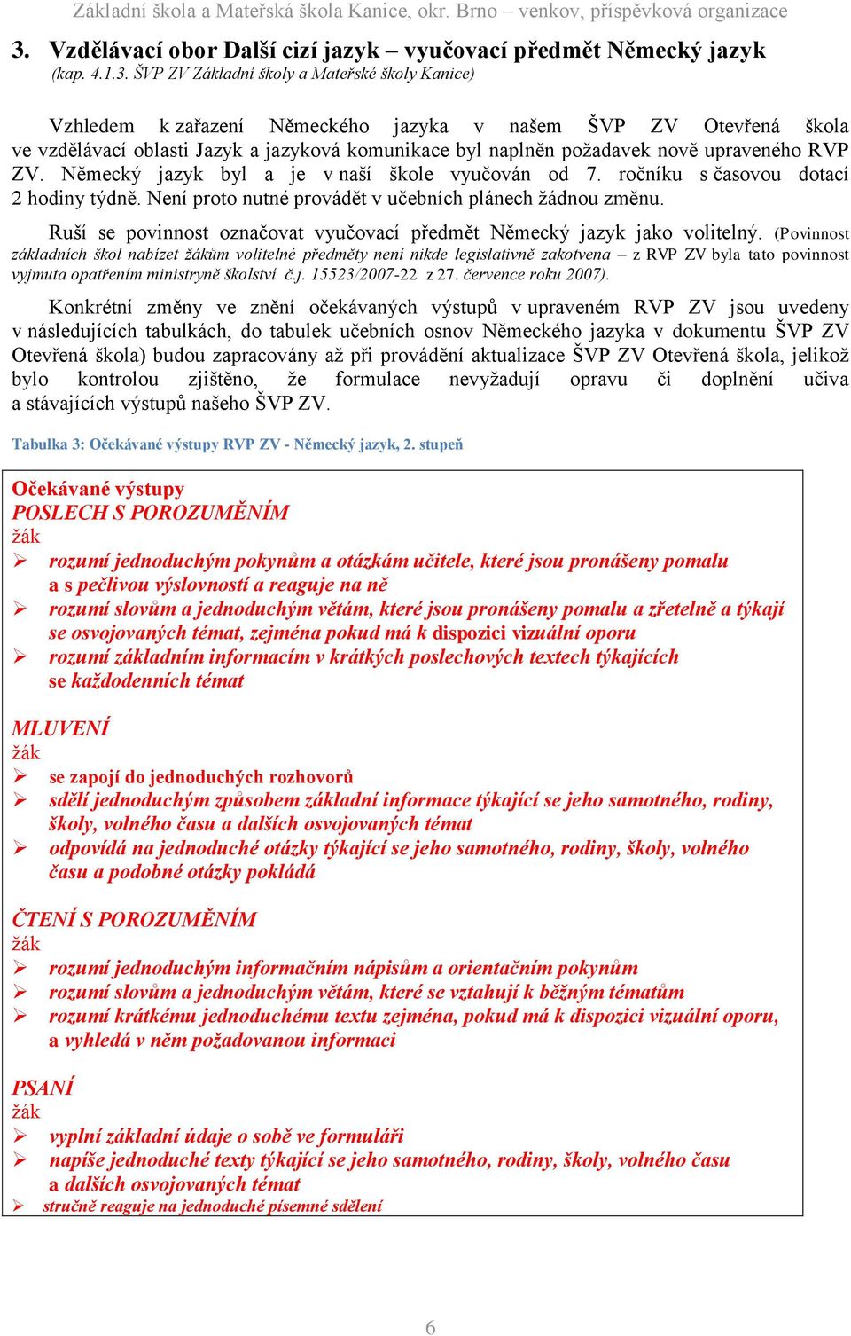 Není proto nutné provádět v učebních plánech žádnou změnu. Ruší se povinnost označovat vyučovací předmět Německý jazyk jako volitelný.