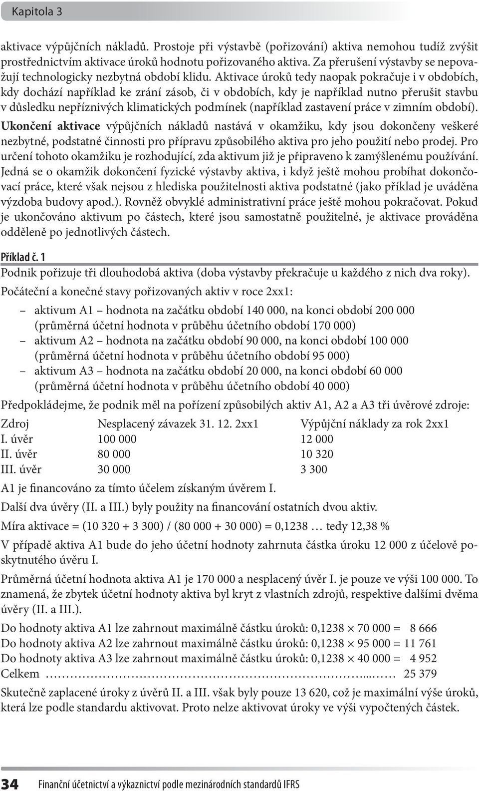 Aktivace úroků tedy naopak pokračuje i v obdobích, kdy dochází například ke zrání zásob, či v obdobích, kdy je například nutno přerušit stavbu v důsledku nepříznivých klimatických podmínek (například