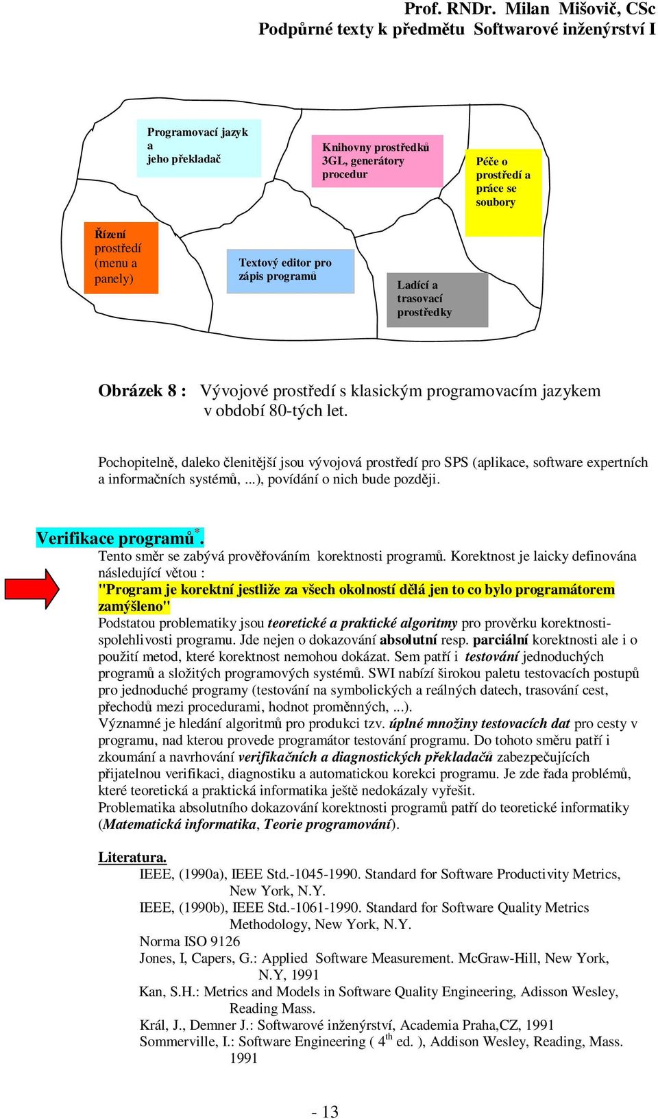 Pochopitelně, daleko členitější jsou vývojová prostředí pro SPS (aplikace, software expertních a informačních systémů,...), povídání o nich bude později. Verifikace programů *.