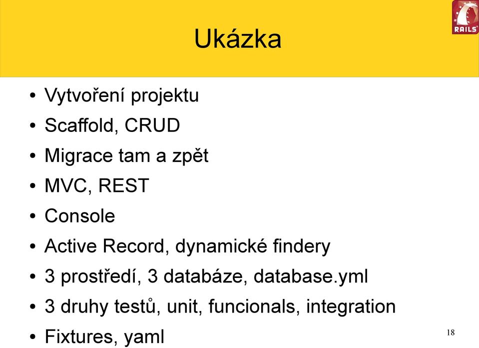 findery 3 prostředí, 3 databáze, database.