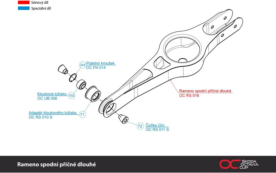 016 Adaptér kloubového ložiska OC RS 010 S 71 72