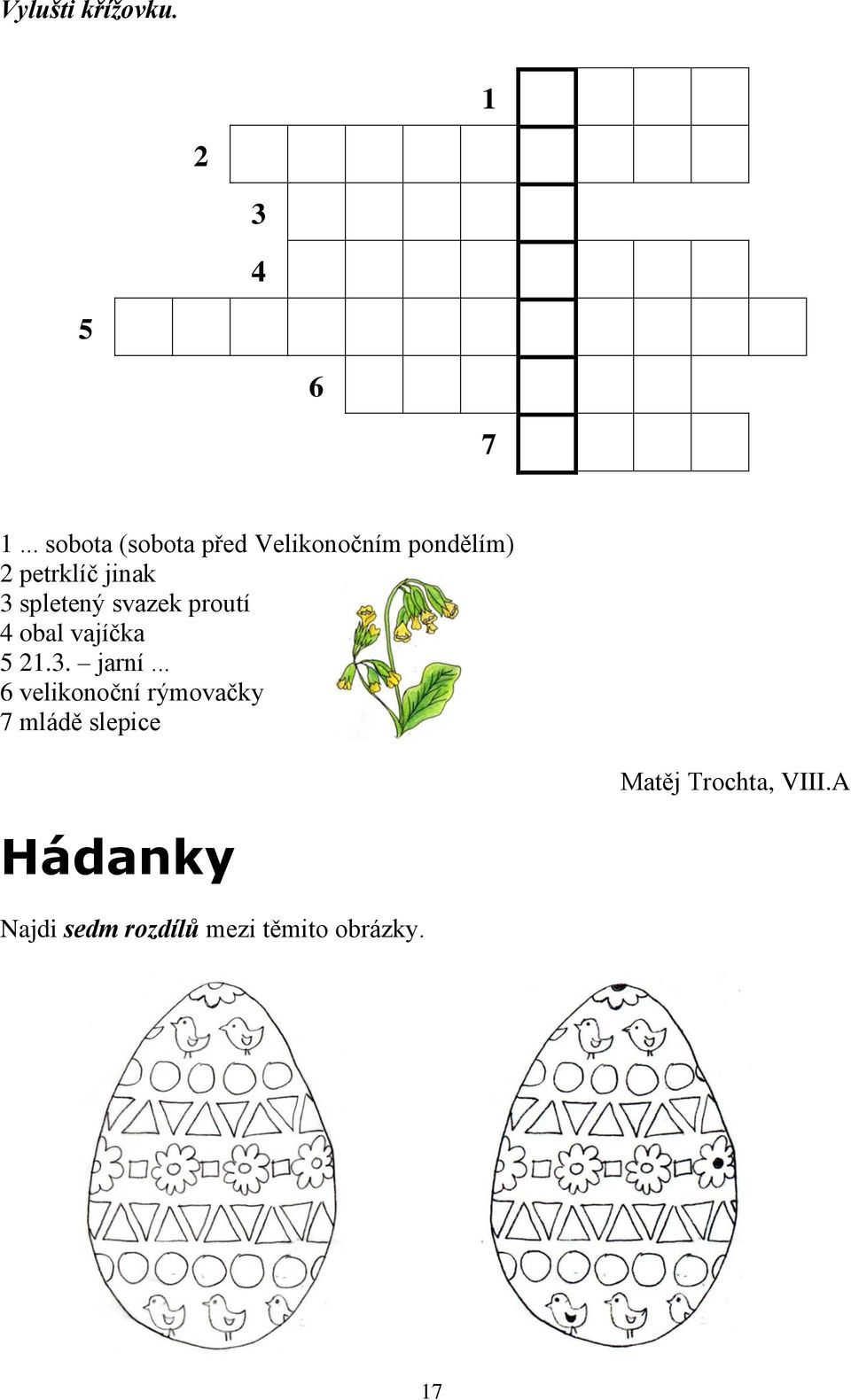 spletený svazek proutí 4 obal vajíčka 5 21.3. jarní.