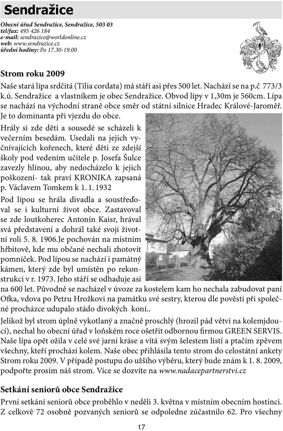 Lípa se nachází na východní straně obce směr od státní silnice Hradec Králové-Jaroměř. Je to dominanta při vjezdu do obce. Hrály si zde děti a sousedé se scházeli k večerním besedám.