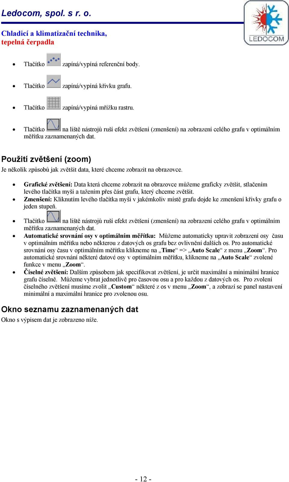 Použití zvětšení (zoom) Je několik způsobů jak zvětšit data, které chceme zobrazit na obrazovce.