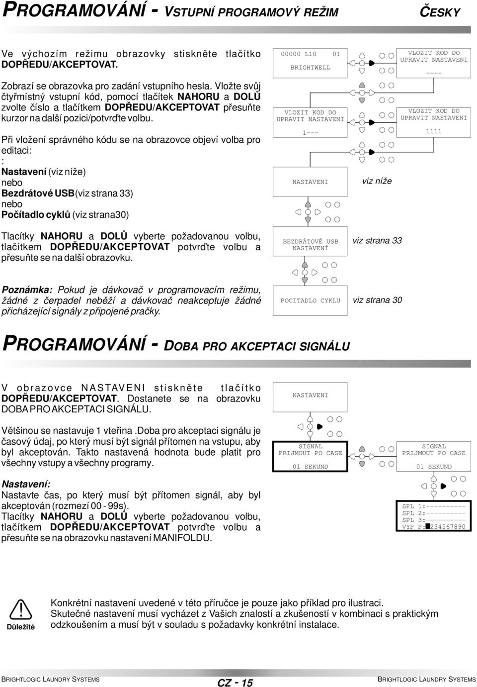 00000 L10 01 BRIGHTWELL VLOZIT KOD DO UPRAVIT NASTAVENI VLOZIT KOD DO UPRAVIT NASTAVENI ---- VLOZIT KOD DO UPRAVIT NASTAVENI Při vložení správného kódu se na obrazovce objeví volba pro editaci: :