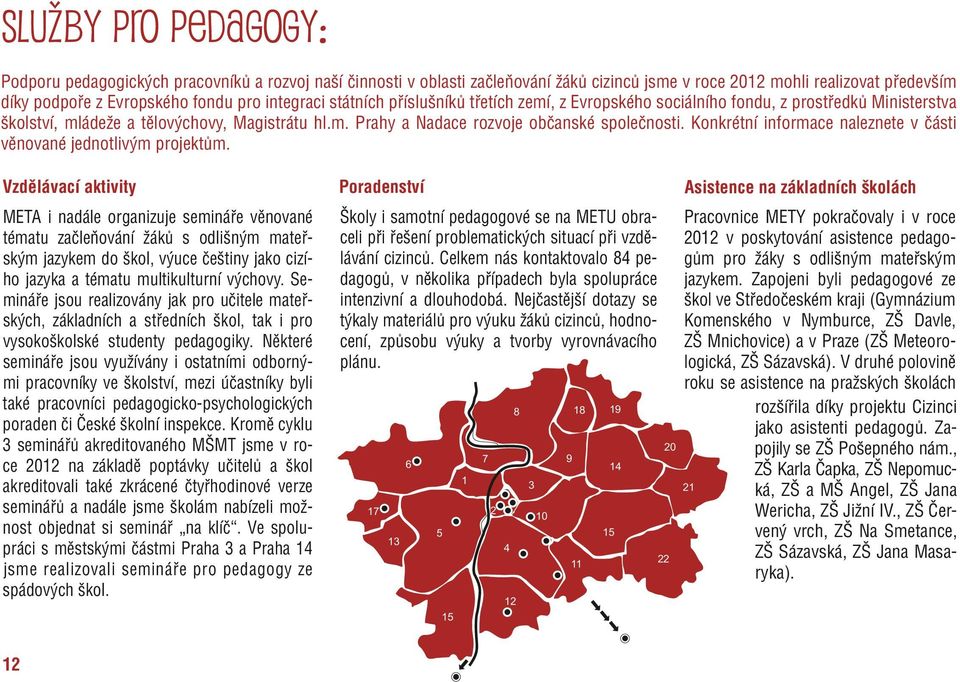 Konkrétní informace naleznete v části věnované jednotlivým projektům.