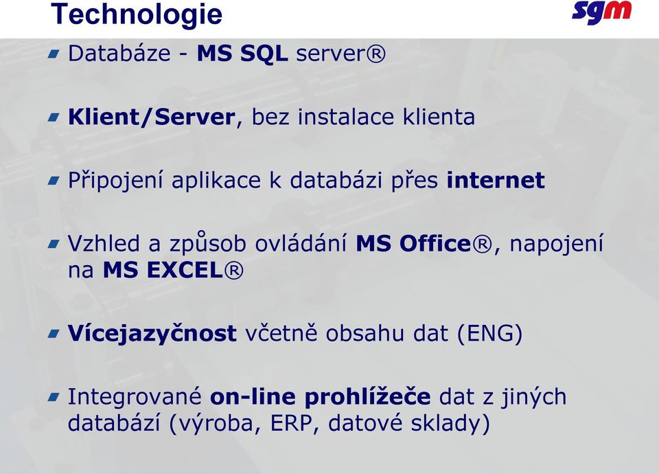 Office, napojení na MS EXCEL Vícejazyčnost včetně obsahu dat (ENG)