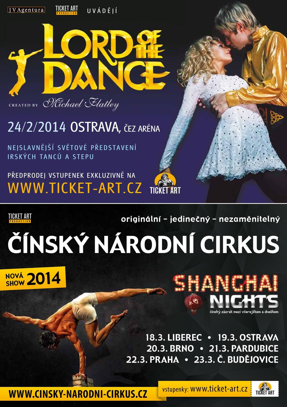 CZ originální - jedinečný - nezaměnitelný ČÍNSKÝ NÁRODNÍ CIRKUS NOVÁ SHOW 2014 18.3.