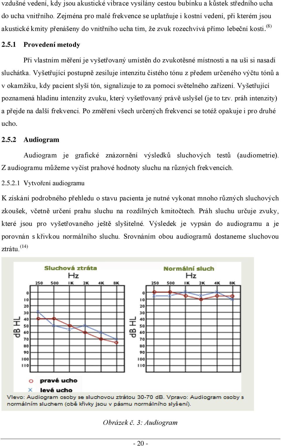 1 Provedení metody Při vlastním měření je vyšetřovaný umístěn do zvukotěsné místnosti a na uši si nasadí sluchátka.