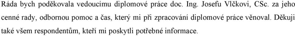 za jeho cenné rady, odbornou pomoc a čas, který mi při