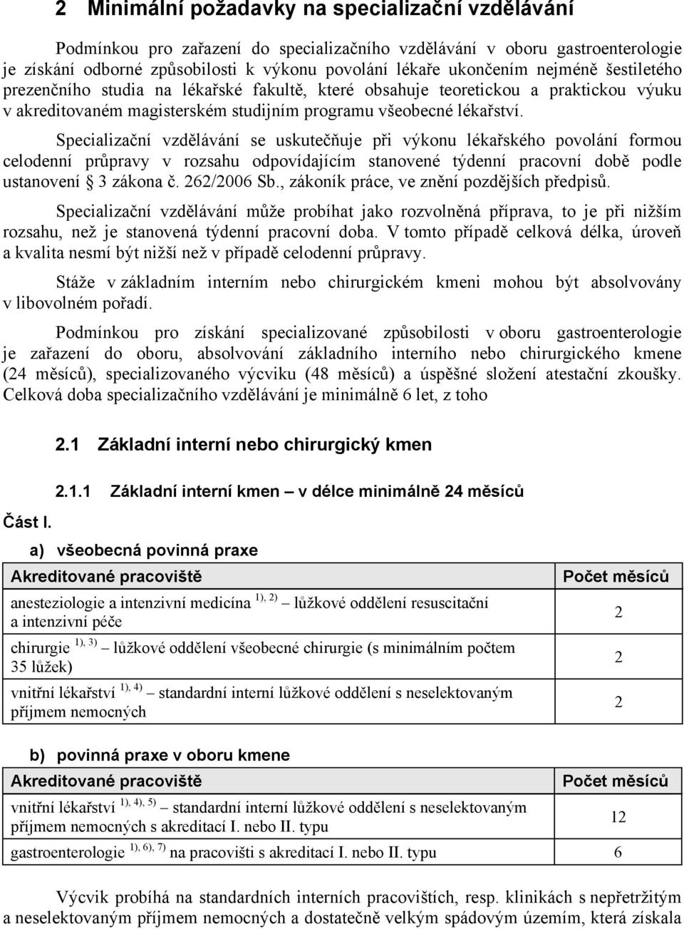 Specializa ní vzd lávání se uskute uje p i výkonu léka ského povolání formou celodenní pr pravy v rozsahu odpovídajícím stanovené týdenní pracovní dob podle ustanovení 3 zákona. 262/2006 Sb.