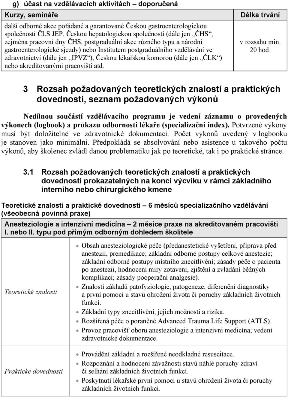 (dále jen LK ) nebo akreditovanými pracovišti atd. Délka trvání v rozsahu min. 20 hod.