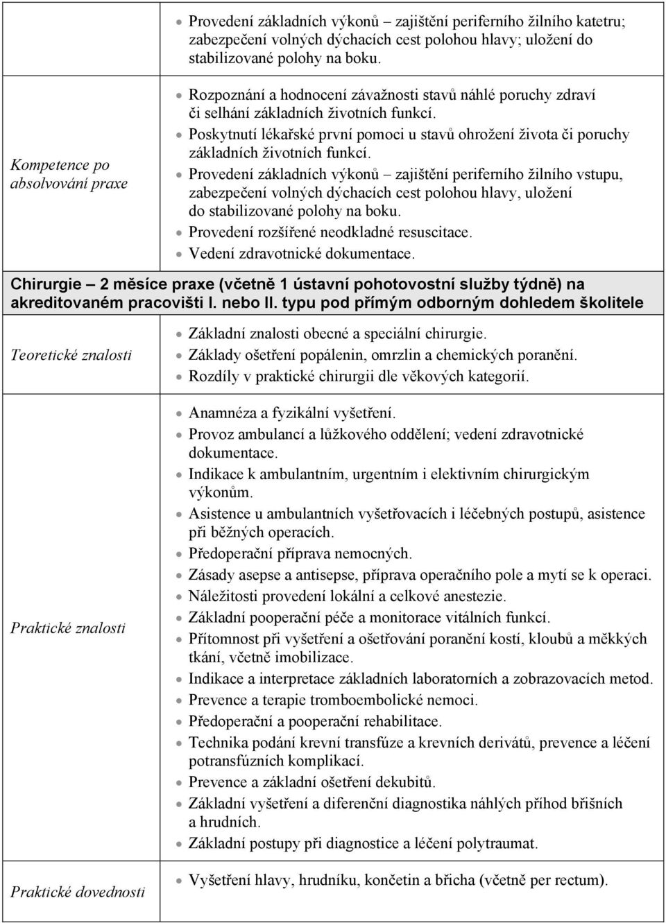 Poskytnutí léka ské první pomoci u stav ohrožení života i poruchy základních životních funkcí.