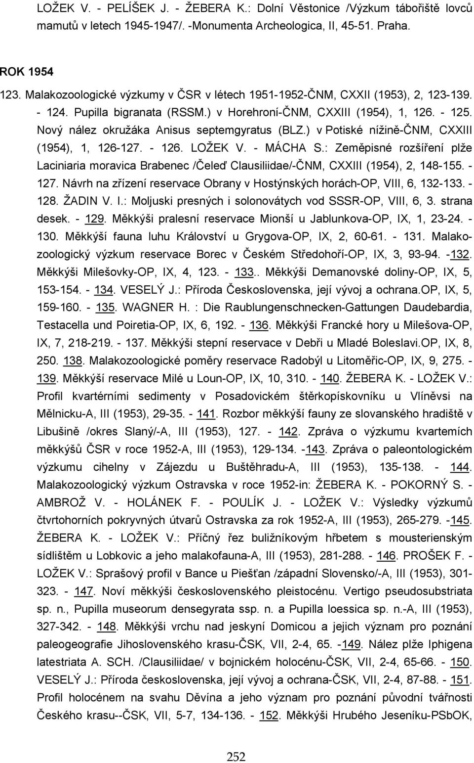 Nový nález okružáka Anisus septemgyratus (BLZ.) v Potiské nížině-čnm, CXXIII (1954), 1, 126-127. - 126. LOŽEK V. - MÁCHA S.