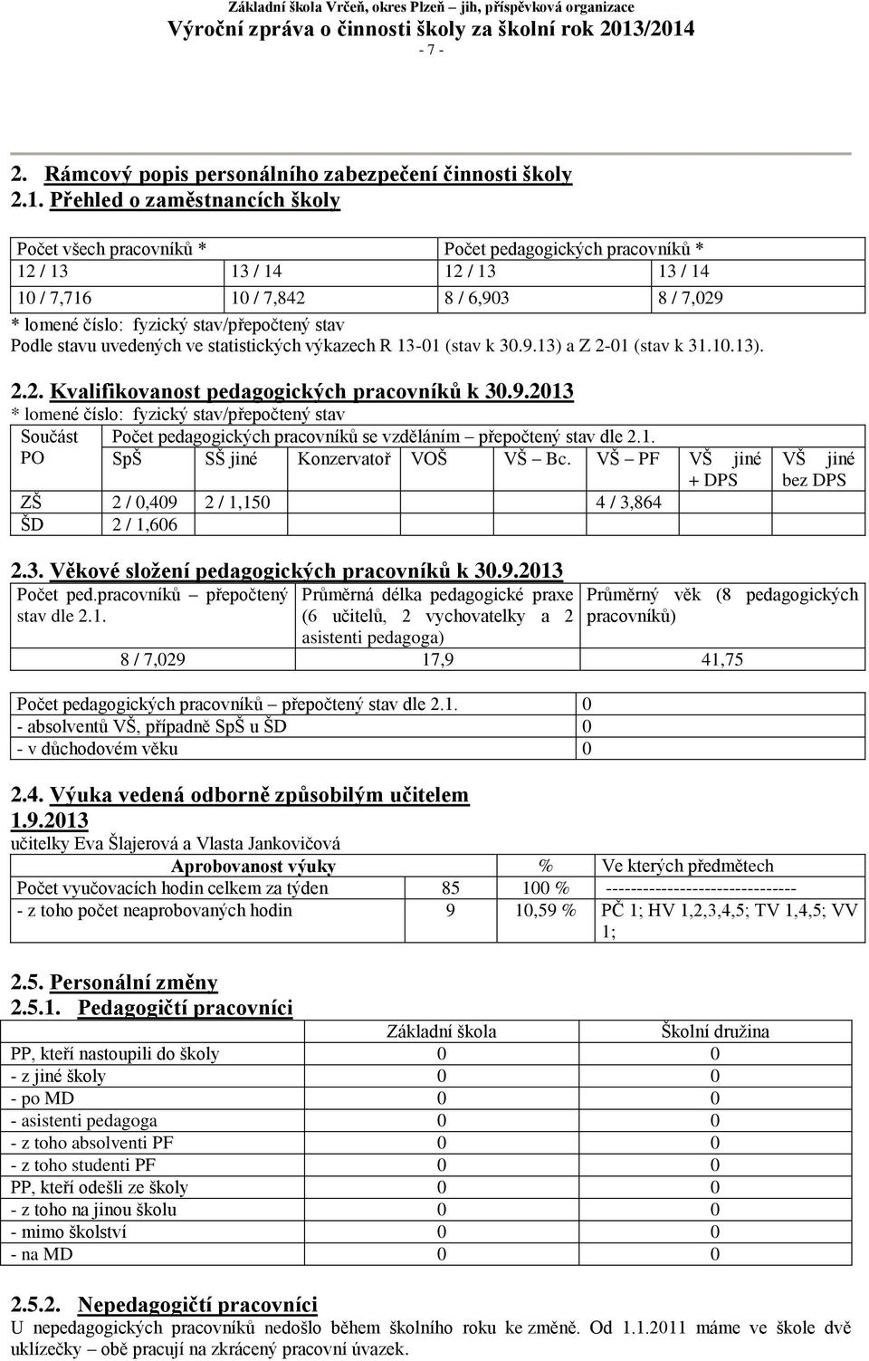 stav/přepočtený stav Podle stavu uvedených ve statistických výkazech R 13-01 (stav k 30.9.