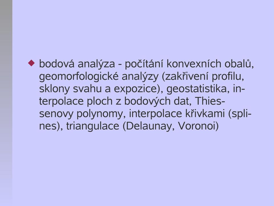 geostatistika, interpolace ploch z bodových dat, Thiessenovy