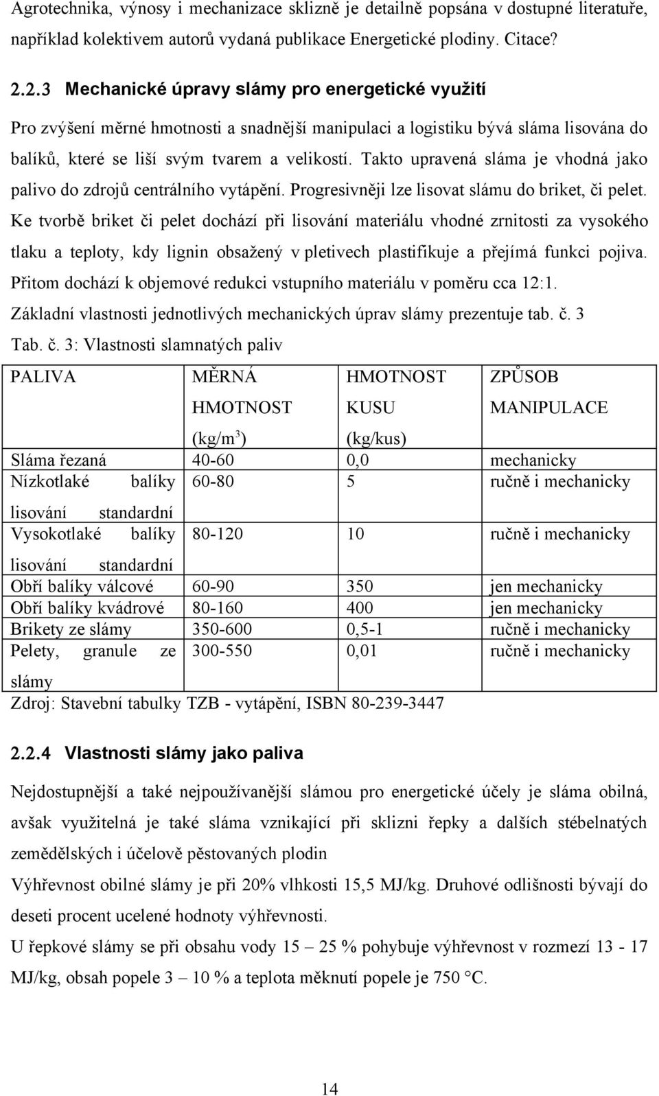 Takto upravená sláma je vhodná jako palivo do zdrojů centrálního vytápění. Progresivněji lze lisovat slámu do briket, či pelet.