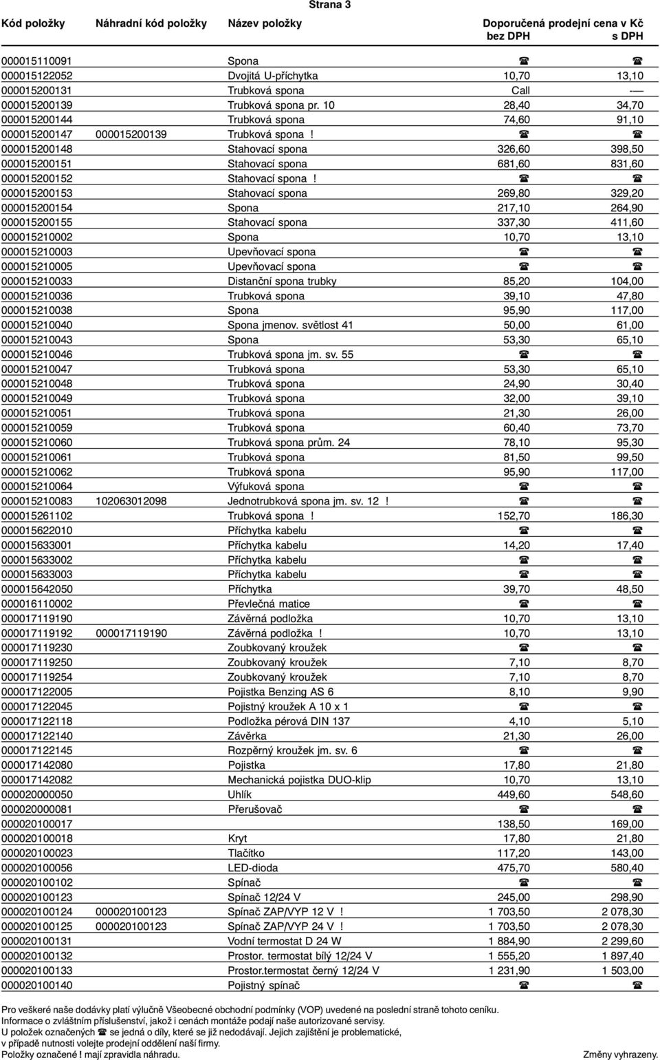 ( ( 000015200148 Stahovací spona 326,60 398,50 000015200151 Stahovací spona 681,60 831,60 000015200152 Stahovací spona!