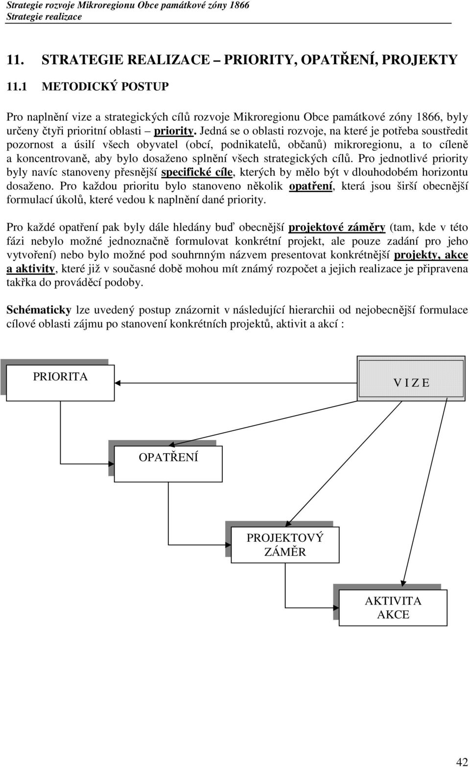 Jedná se o oblasti rozvoje, na které je potřeba soustředit pozornost a úsilí všech obyvatel (obcí, podnikatelů, občanů) mikroregionu, a to cíleně a koncentrovaně, aby bylo dosaženo splnění všech