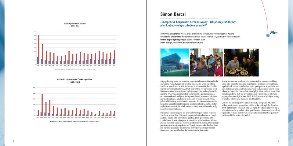 Quantitative Volkswirtschaft termín stipendijního pobytu: duben - květen 2014 obor: energie, ekonomie, environmentální studia Wien Můj výzkumný pobyt na Institutu regulační ekonomie Hospodářské