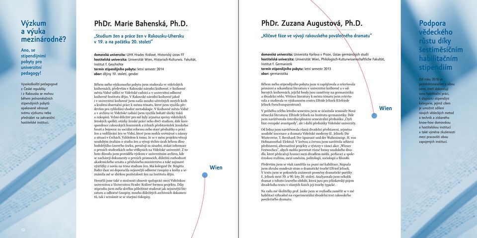 Marie Bahenská, Ph.D. Studium žen a práce žen v Rakousku-Uhersku v 19. a na počátku 20.