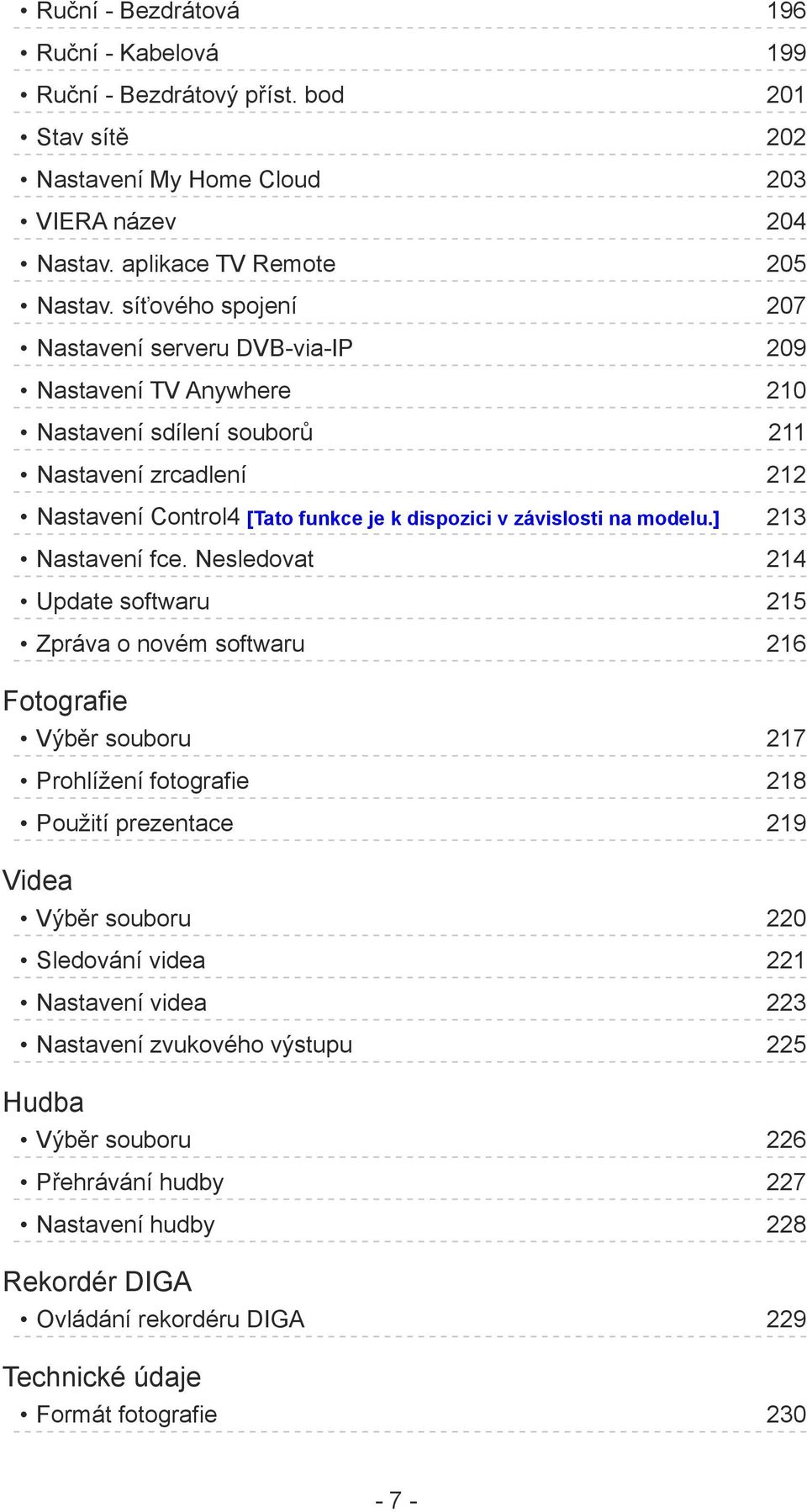 modelu.] 213 Nastavení fce.