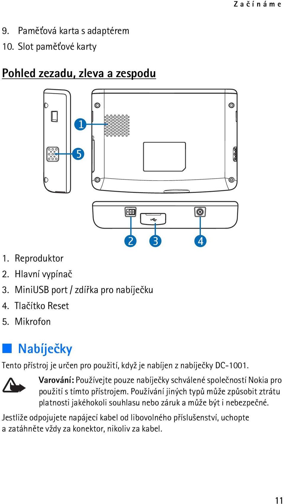 Varování: Pou¾ívejte pouze nabíjeèky schválené spoleèností Nokia pro pou¾ití s tímto pøístrojem.