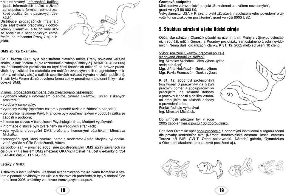 DMS sbírka OkamÏiku: Od 1. bfiezna 2005 byla Magistrátem hlavního mûsta Prahy povolena vefiejn