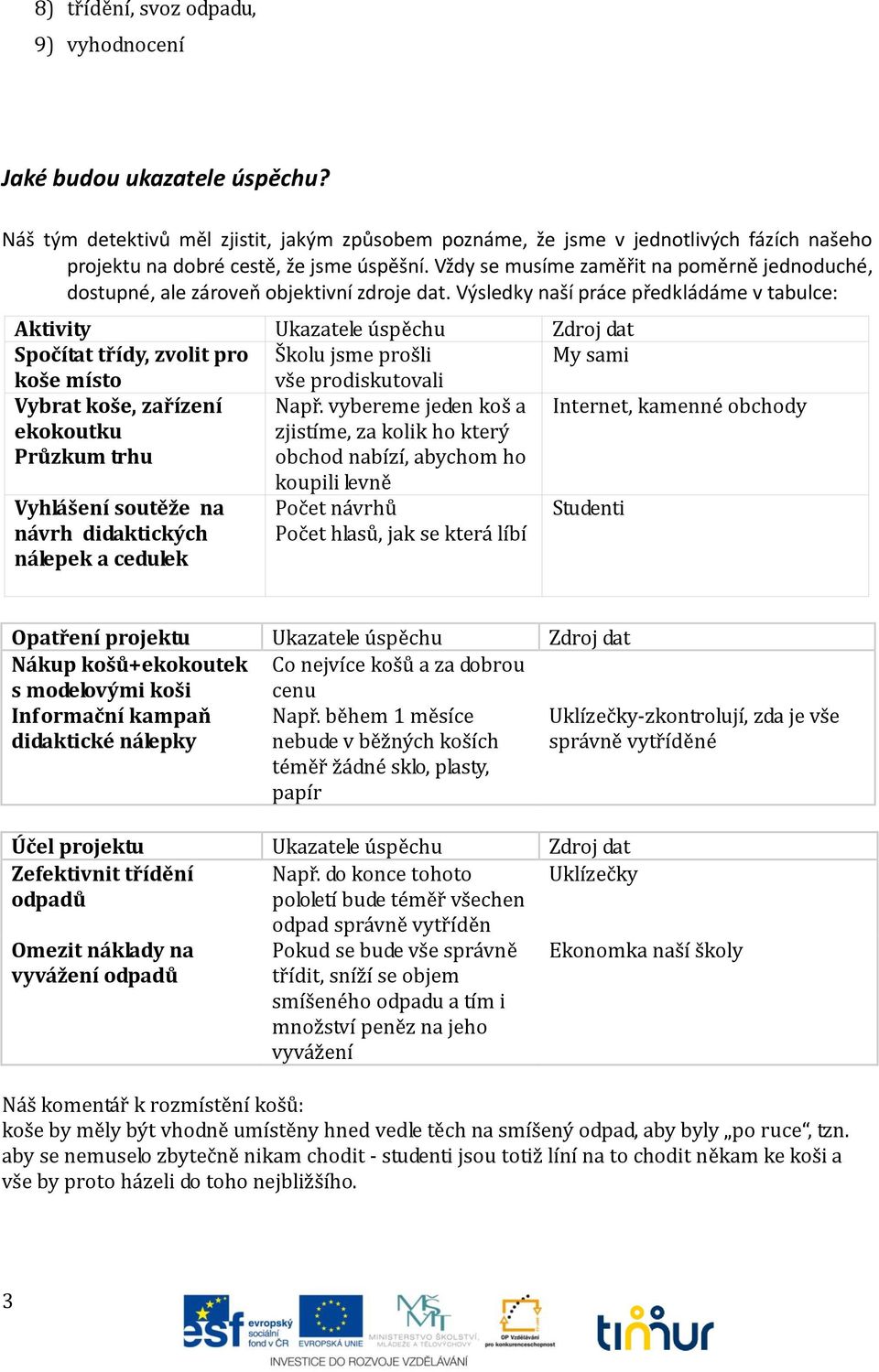 Vždy se musíme zaměřit na poměrně jednoduché, dostupné, ale zároveň objektivní zdroje dat.