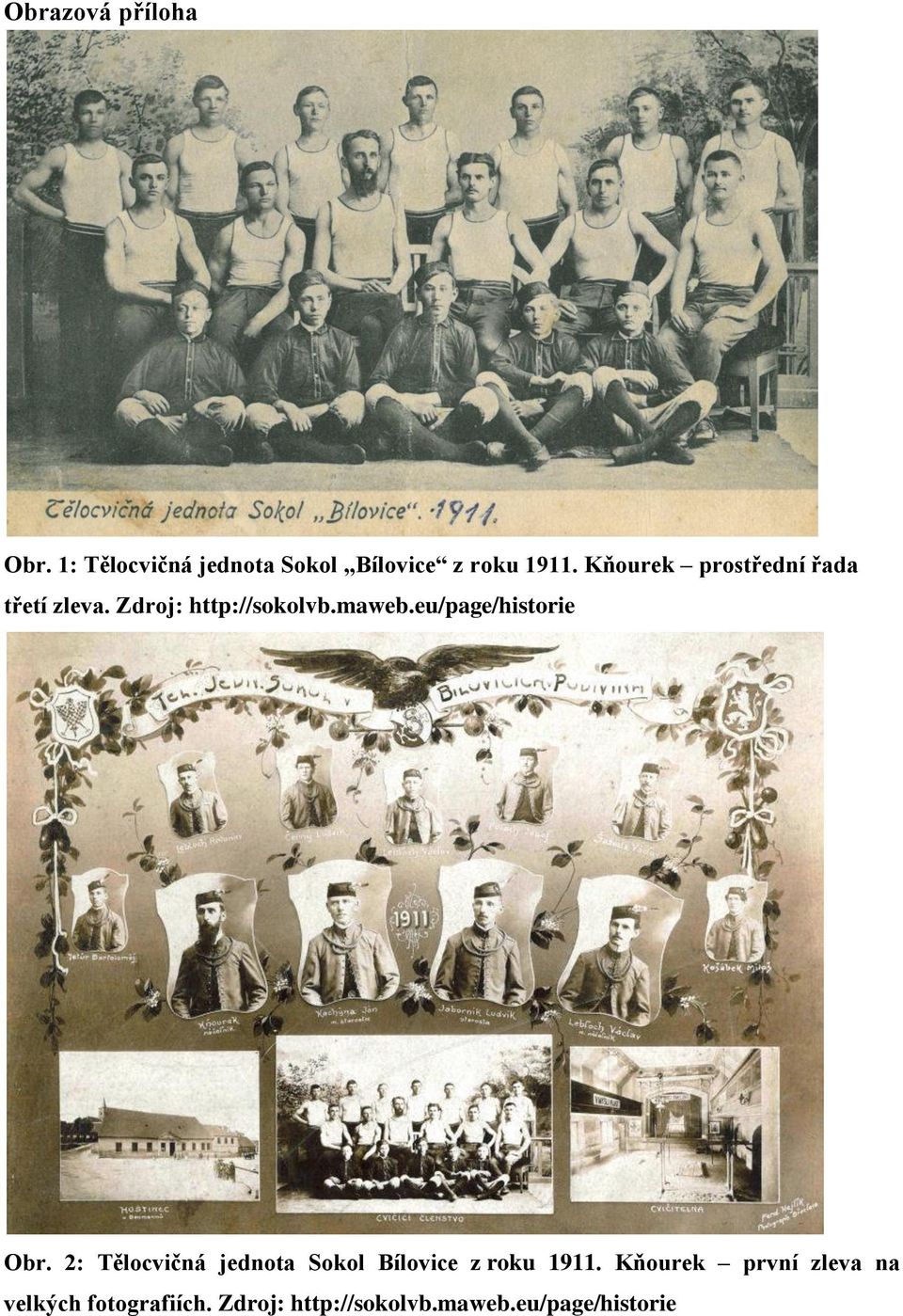 eu/page/historie Obr. 2: Tělocvičná jednota Sokol Bílovice z roku 1911.