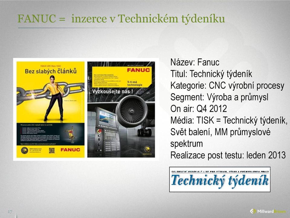 Výroba a průmysl On air: Q4 2012 Média: TISK = Technický