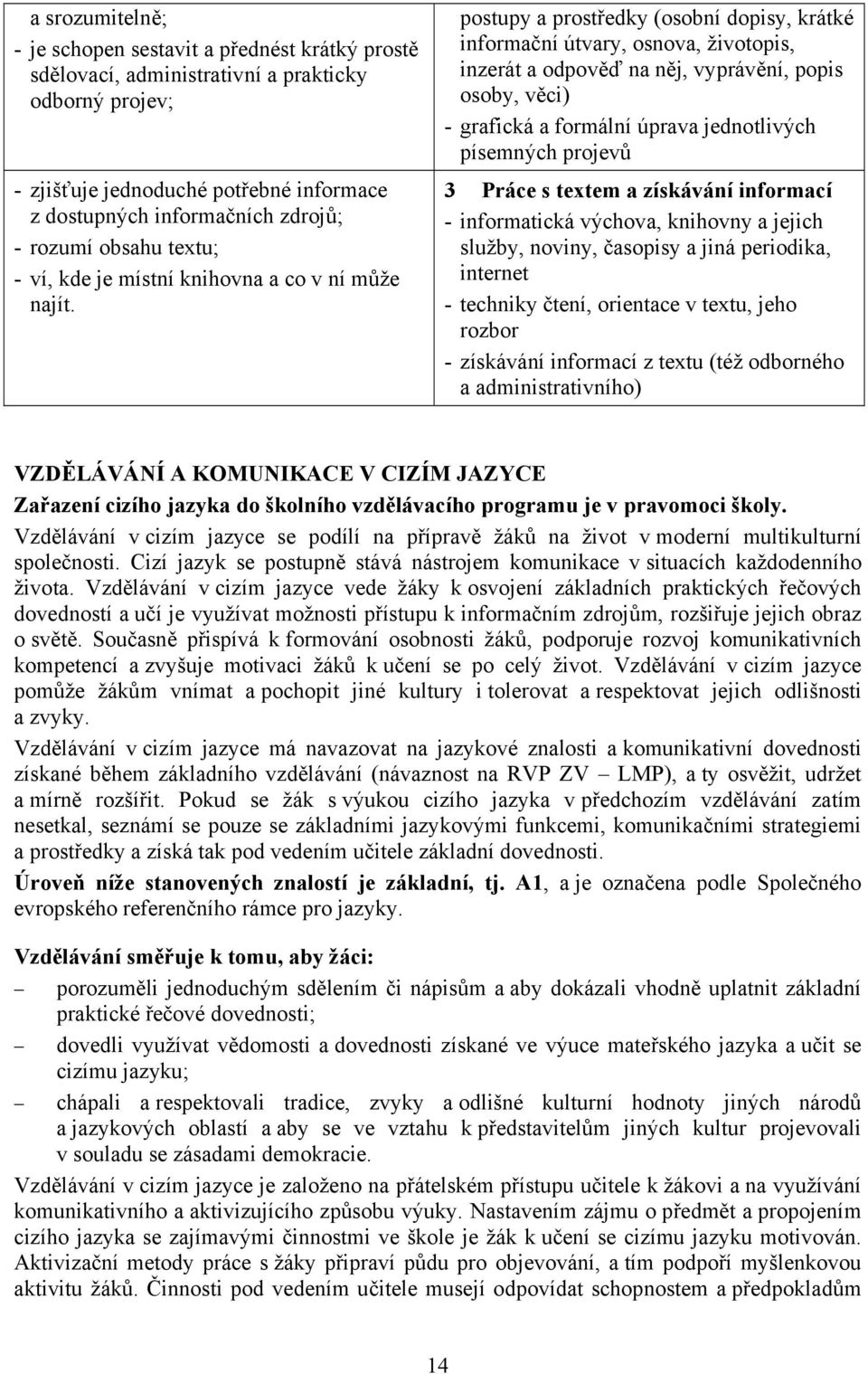 postupy a prostředky (osobní dopisy, krátké informační útvary, osnova, životopis, inzerát a odpověď na něj, vyprávění, popis osoby, věci) - grafická a formální úprava jednotlivých písemných projevů 3