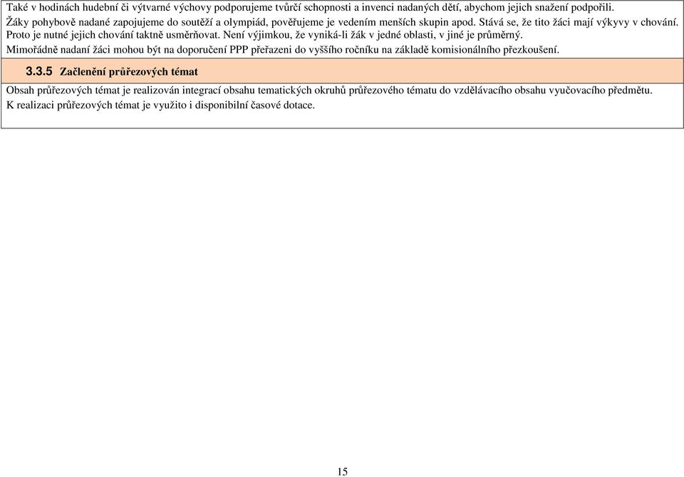 Proto je nutné jejich chování taktně usměrňovat. Není výjimkou, že vyniká-li žák v jedné oblasti, v jiné je průměrný.