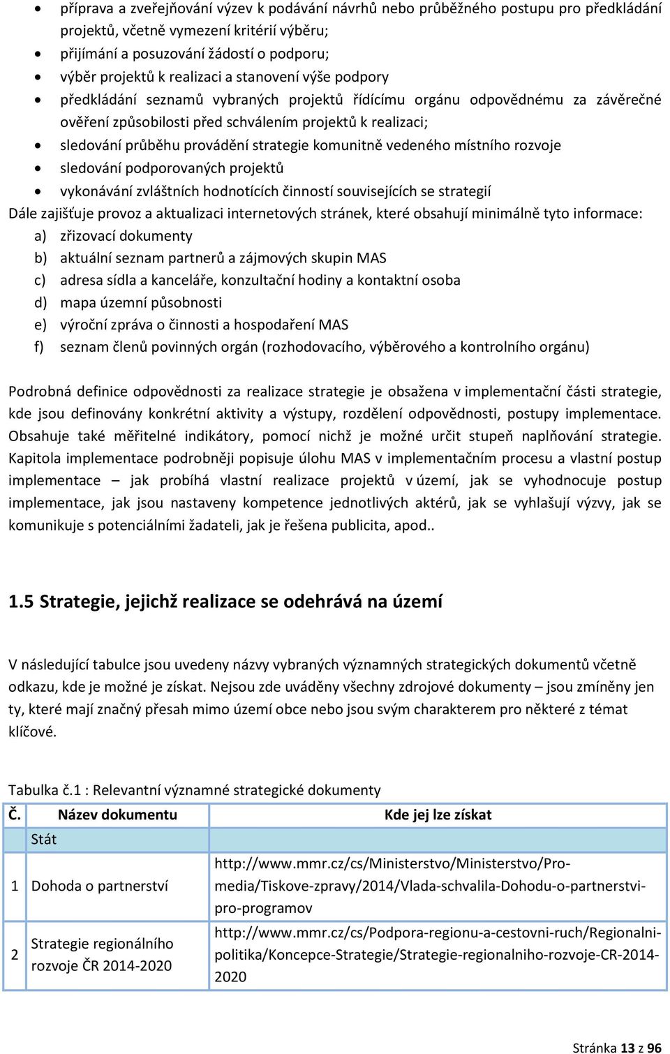 strategie komunitně vedeného místního rozvoje sledování podporovaných projektů vykonávání zvláštních hodnotících činností souvisejících se strategií Dále zajišťuje provoz a aktualizaci internetových