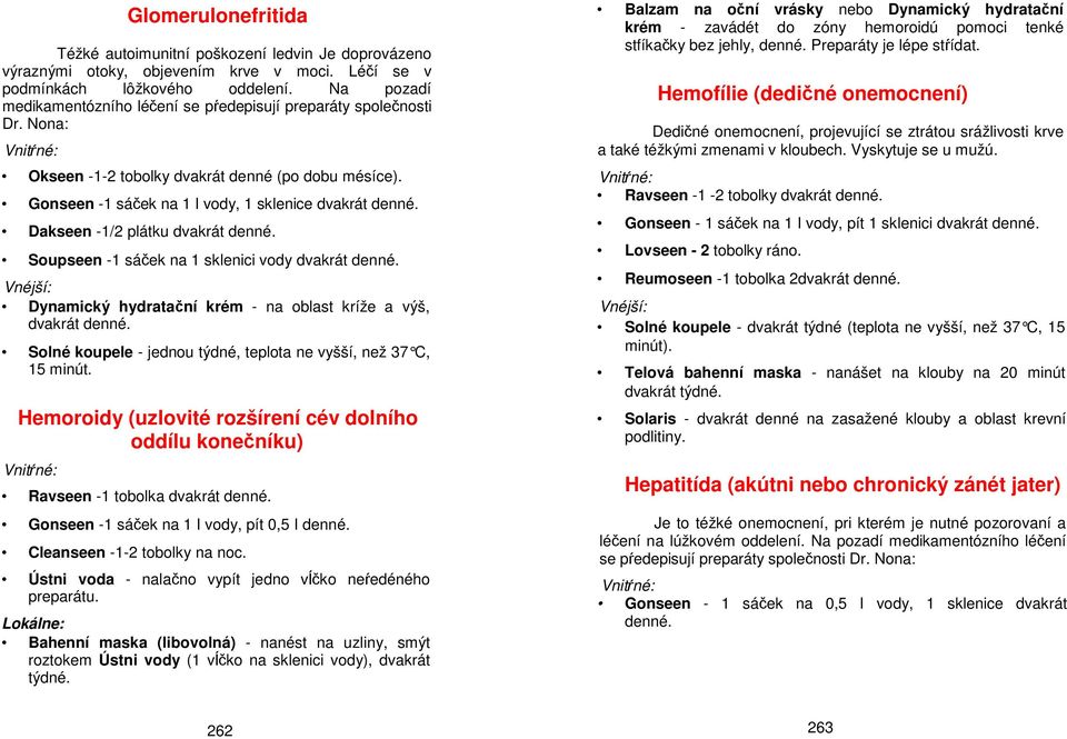 Gonseen -1 sáček na 1 I vody, 1 sklenice dvakrát Dakseen -1/2 plátku dvakrát Soupseen -1 sáček na 1 sklenici vody dvakrát Dynamický hydratační krém - na oblast kríže a výš, dvakrát Solné koupele -