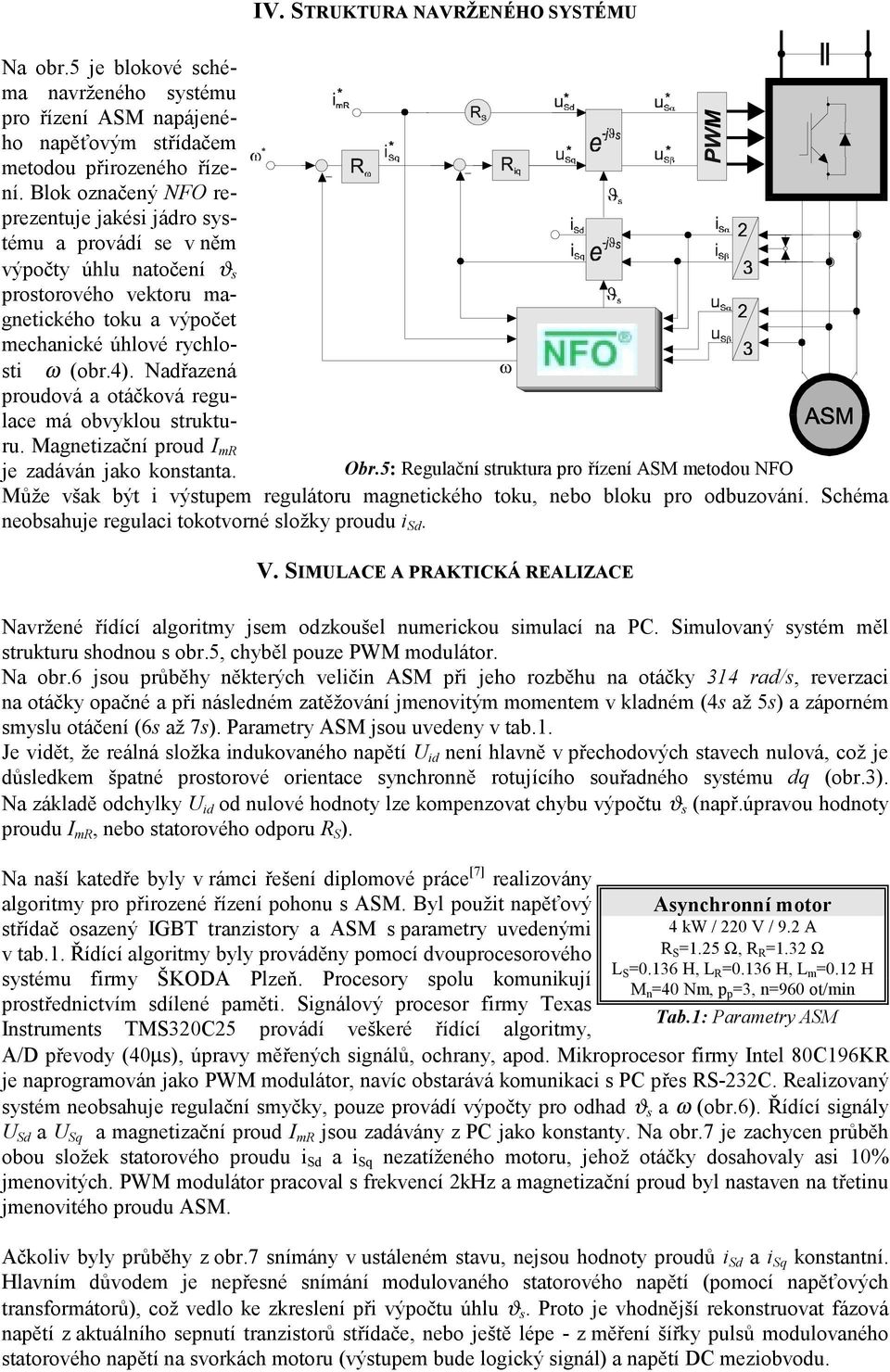 Nadřazená proudová a otáčková regulace má obvyklou strukturu. Magnetzační proud I m je zadáván jako konstanta. Obr.