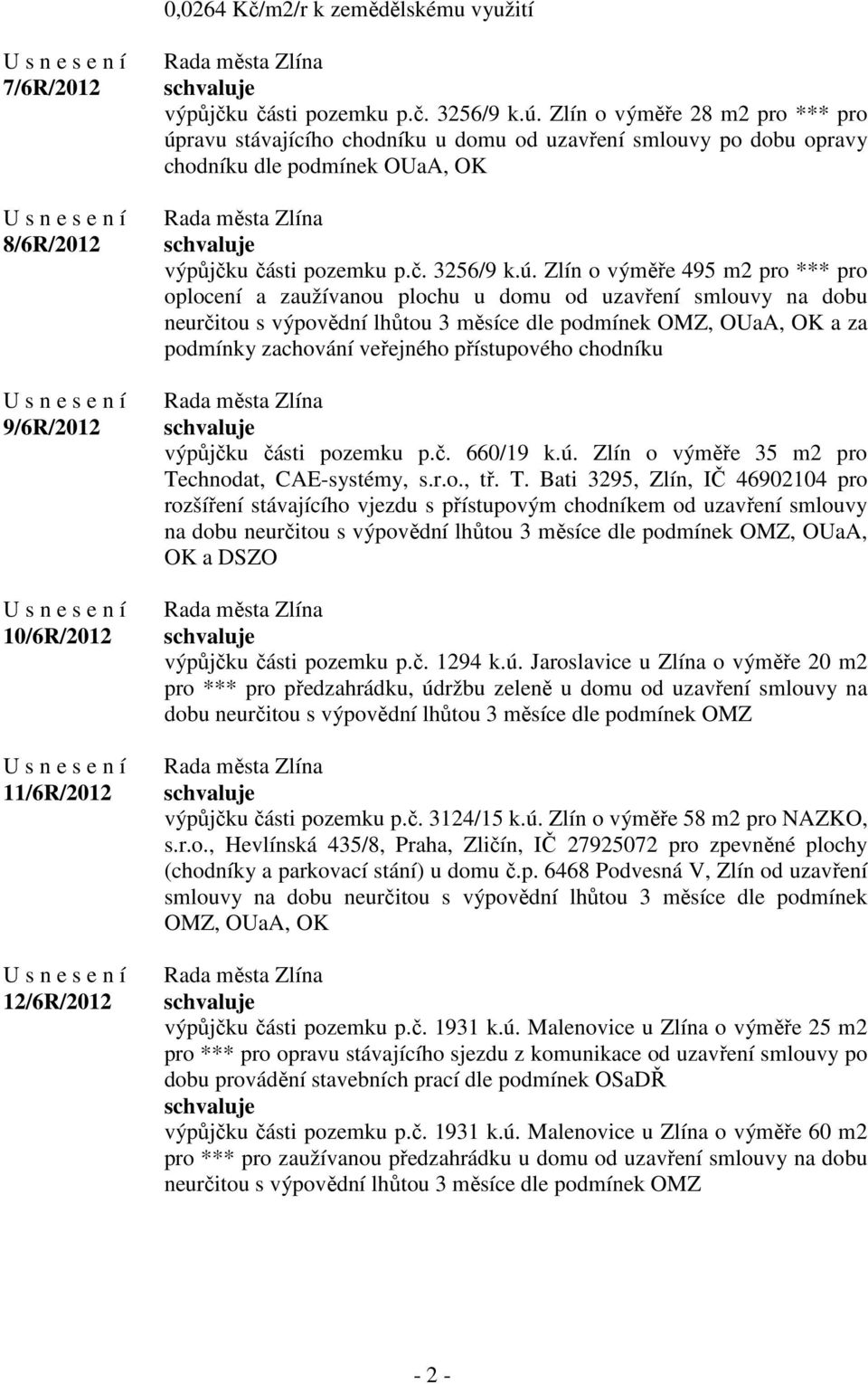 ravu stávajícího chodníku u domu od uzavření smlouvy po dobu opravy chodníku dle podmínek OUaA, OK výpůjčku části pozemku p.č. 3256/9 k.ú.