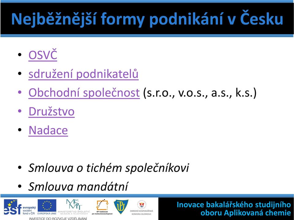 s.) Družstvo Nadace Smlouva o tichém společníkovi Smlouva