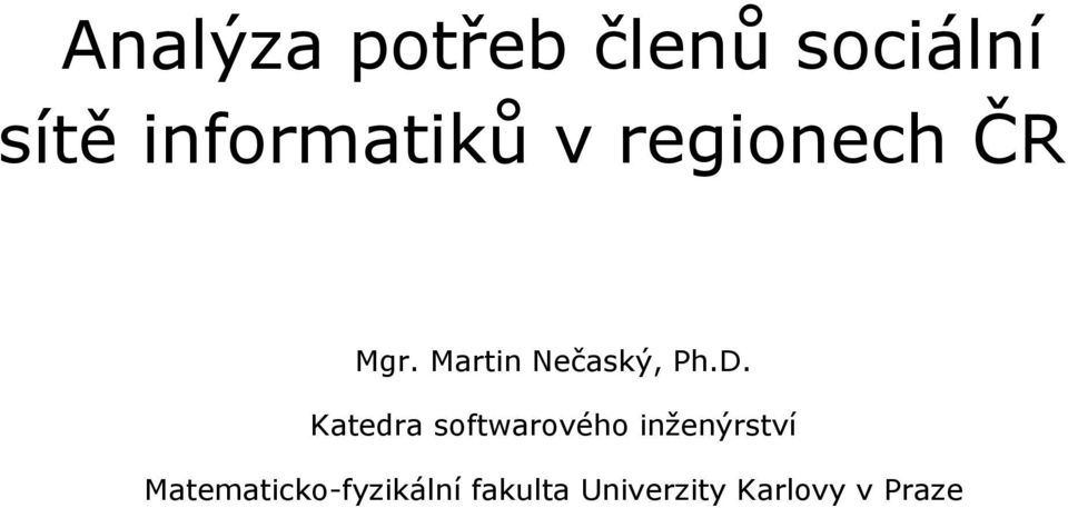 Martin Nečaský, Ph.D.