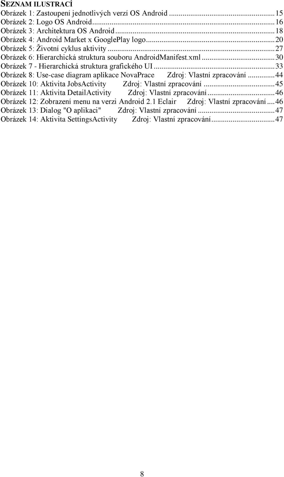 .. 33 Obrázek 8: Use-case diagram aplikace NovaPrace Zdroj: Vlastní zpracování... 44 Obrázek 10: Aktivita JobsActivity Zdroj: Vlastní zpracování.