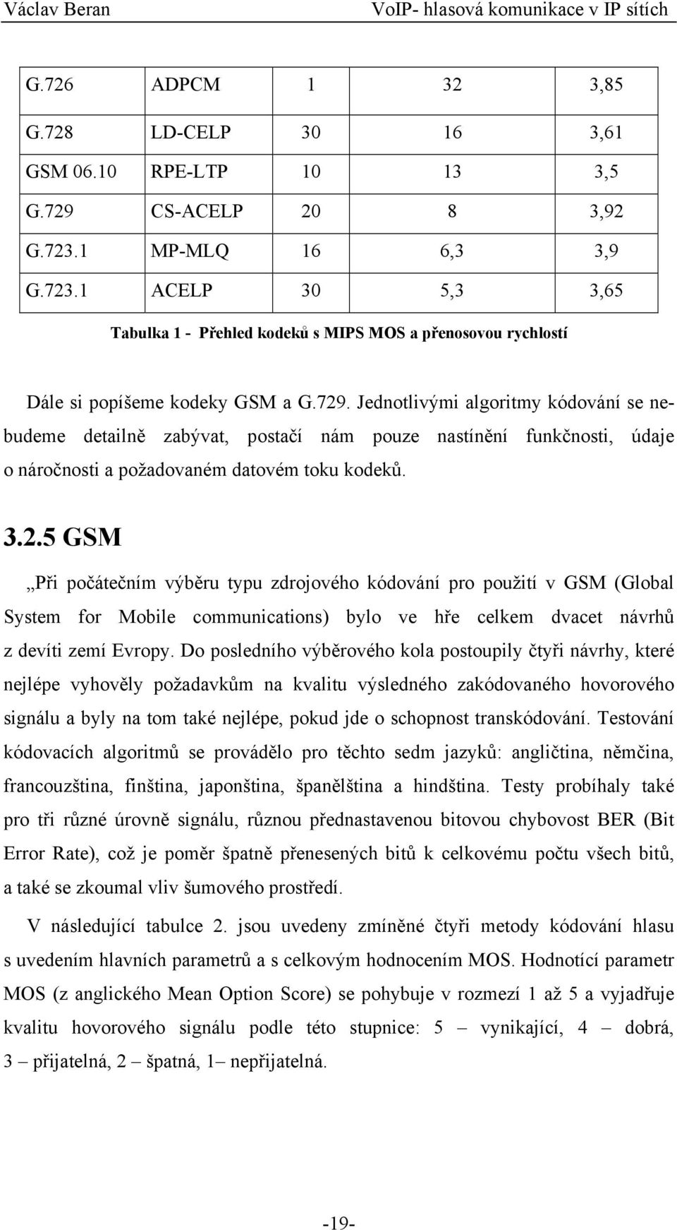 Jednotlivými algoritmy kódování se nebudeme detailně zabývat, postačí nám pouze nastínění funkčnosti, údaje o náročnosti a požadovaném datovém toku kodeků. 3.2.