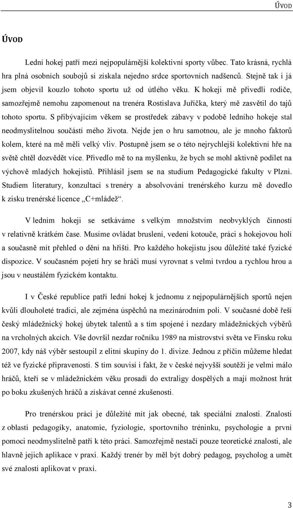 S přibývajícím věkem se prostředek zábavy v podobě ledního hokeje stal neodmyslitelnou součástí mého života. Nejde jen o hru samotnou, ale je mnoho faktorů kolem, které na mě měli velký vliv.