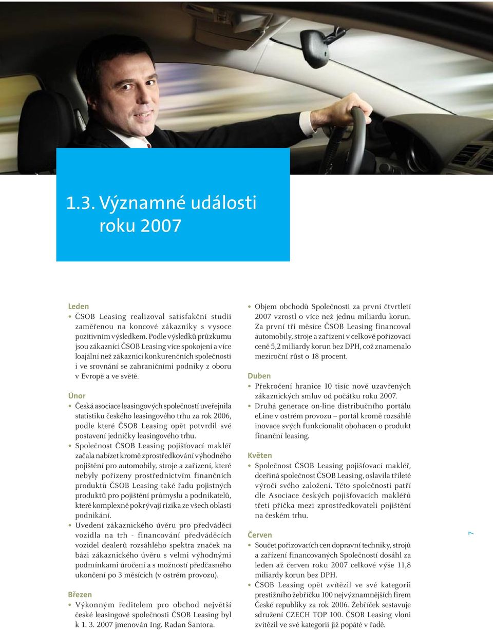 Únor Česká asociace leasingových společností uveřejnila statistiku českého leasingového trhu za rok 2006, podle které ČSOB Leasing opět potvrdil své postavení jedničky leasingového trhu.