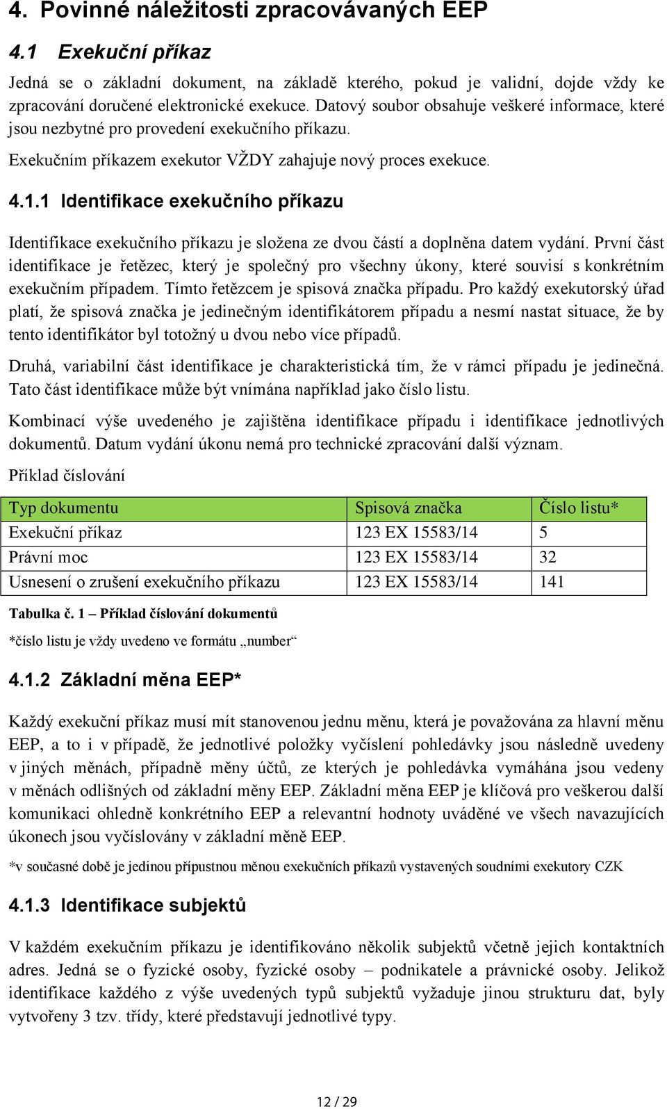 1 Identifikace exekučního příkazu Identifikace exekučního příkazu je složena ze dvou částí a doplněna datem vydání.