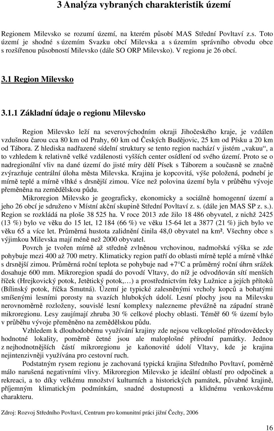 Region Milevsko 3.1.