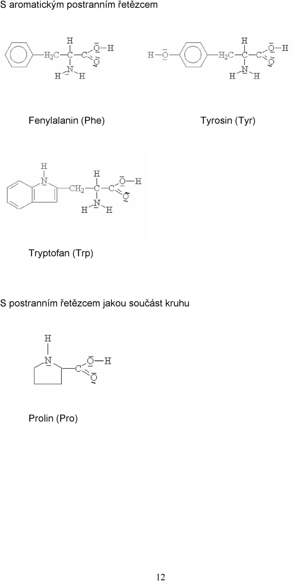 Tryptofan (Trp) S postranním