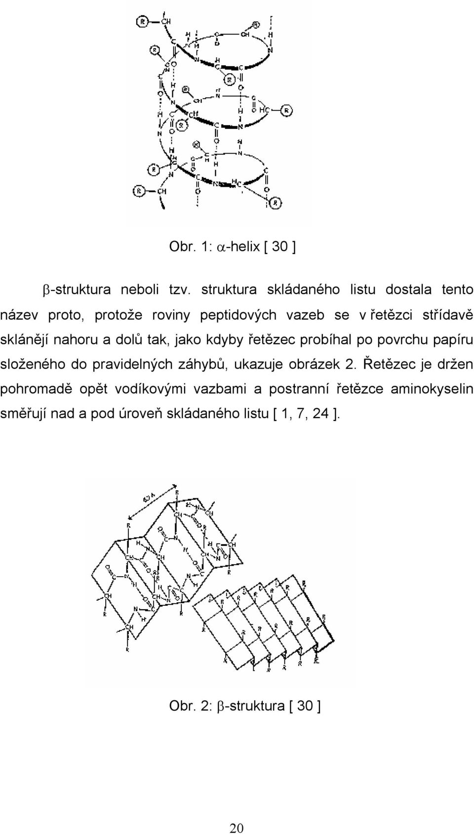 sklánějí nahoru a dolů tak, jako kdyby řetězec probíhal po povrchu papíru složeného do pravidelných záhybů,