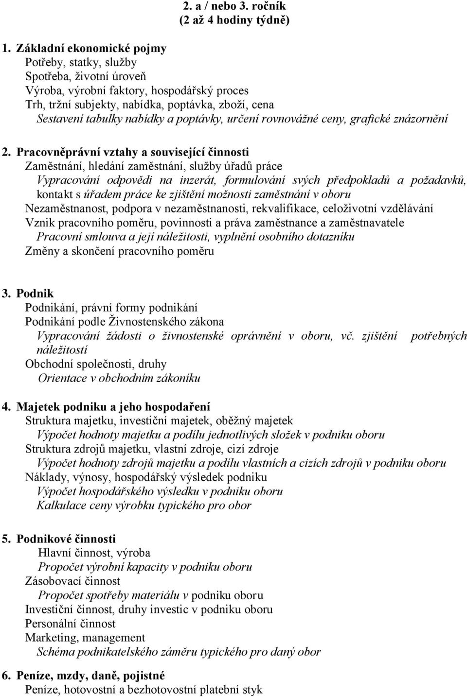 poptávky, určení rovnovážné ceny, grafické znázornění 2.