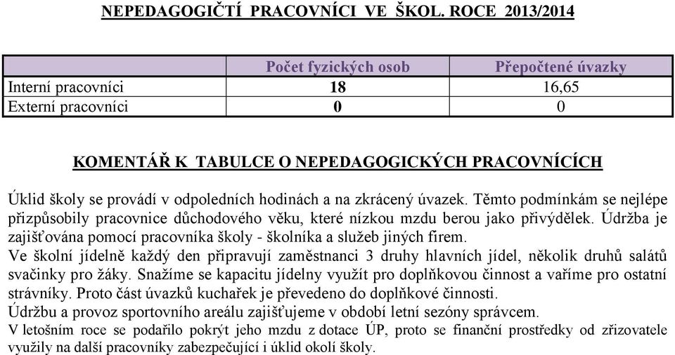 hodinách a na zkrácený úvazek. Těmto podmínkám se nejlépe přizpůsobily pracovnice důchodového věku, které nízkou mzdu berou jako přivýdělek.